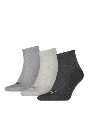 PUMA Unisex Plain Quarter-Socken 3er-Pack