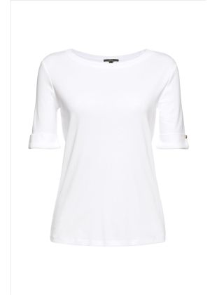 Esprit T-Shirt aus Bio-Baumwolle mit umgeschlagenem Ärmel