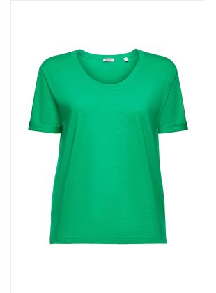 Esprit T-Shirt mit Slub-Struktur und U-Ausschnitt