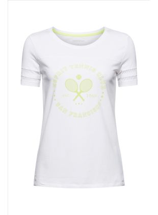 Esprit TENNIS T-Shirt mit Netz-Details, Bio-Baumwolle