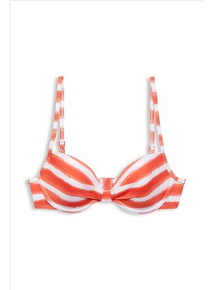Esprit Wattiertes Bikini-Top mit Streifenmuster