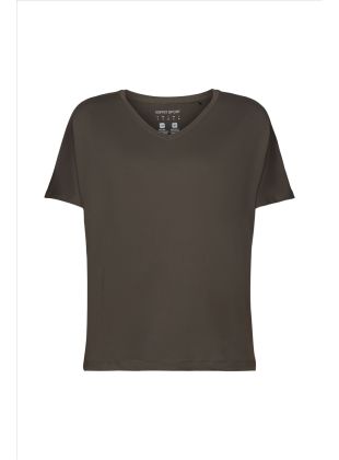 Esprit Active-T-Shirt mit V-Ausschnitt und E-DRY
