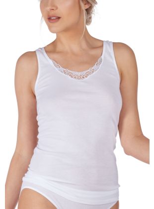 Huber Damen Unterhemd "Hautnah Cotton Embroidery"
