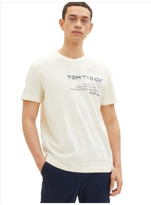 Tom Tailor Hr. T-Shirt mit Waschung und Print